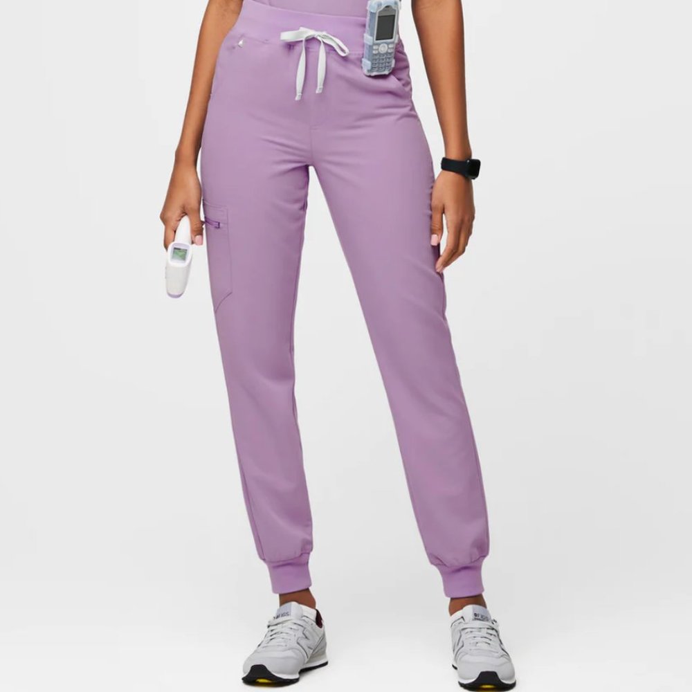 High Waisted Zamora Jogger Scrub Pants Lavender Dew